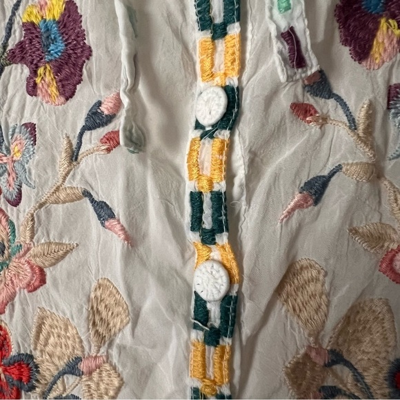 Johnny Was Nikolita Embroidered Blouse BOHO White Top, XS - Picture 6 of 10